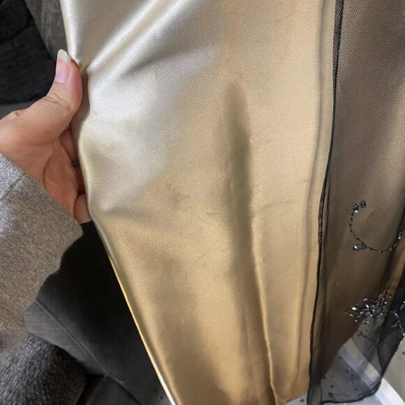 Vintage betsy adams Prom Dress Maxi Gown 4 gold 90s Y2K Goth Ombre Mesh Grunge - Picture 6 of 15